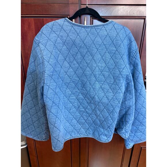 Kate Spade x Target Quilted Denim Jacket w Pearl Buttons Size 1X NWT - Picture 3 of 14